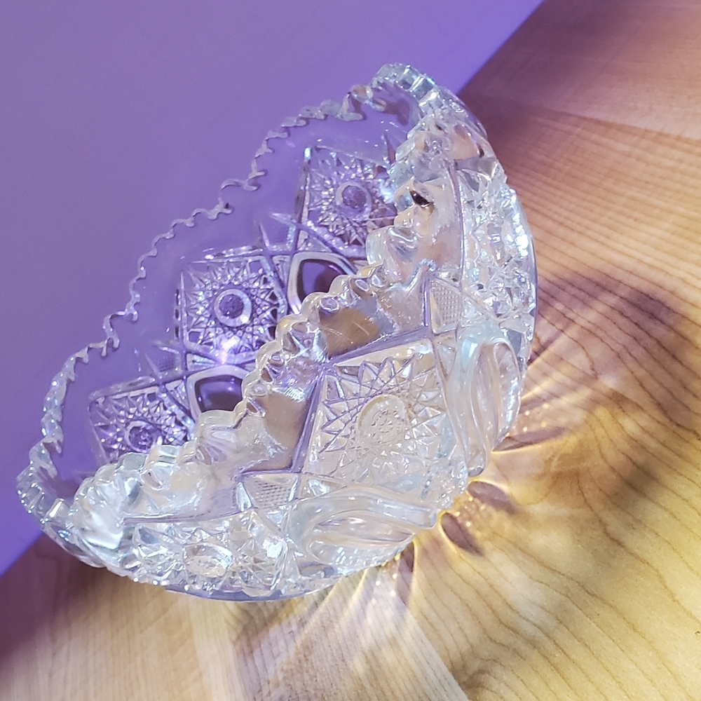 Vintage L. E. Smith Glass Daisy and Button Punch Bowl Set - Picture 4 of 11
